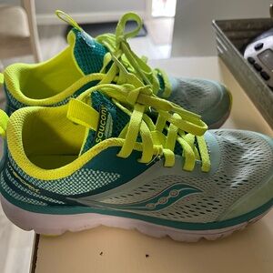 Saucony Kids Sneakers - Teal and Lime